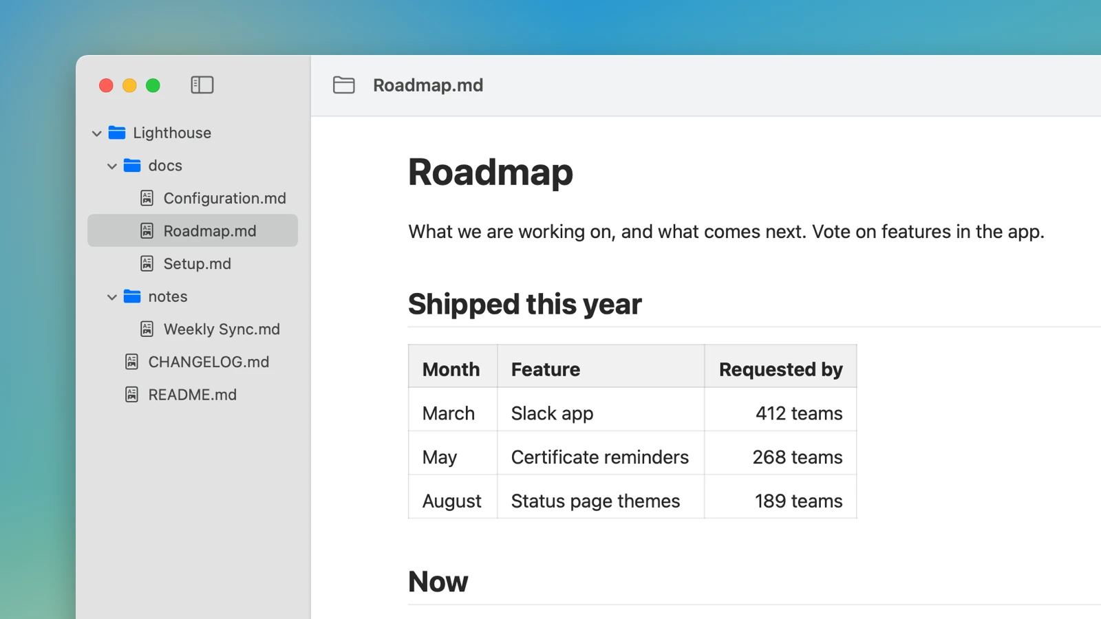 A rendered table and task list